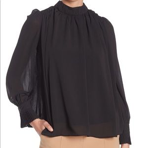 OnTwelfth high neck long sleeve blouse